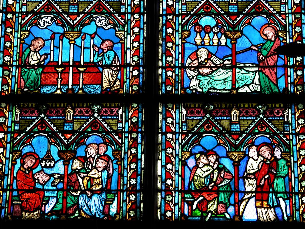 Paris 26 Notre Dame Inside Stained Glass Windows 